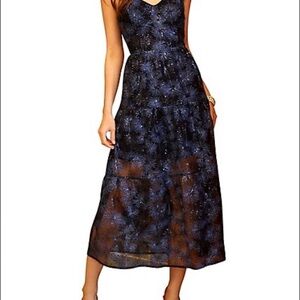 Navy sparkly midi dress